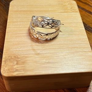 Silver Filigree Hoop Earrings